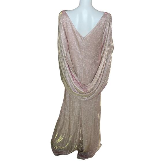 Betsy & Adam “Gracie” Galaxy Knit Glitter Draped Gown Women’s Sz 12 - Picture 5 of 7